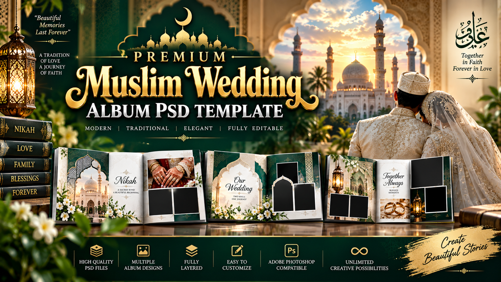 MUSLIM WEDDING ALBUM PSD TEMPLATE